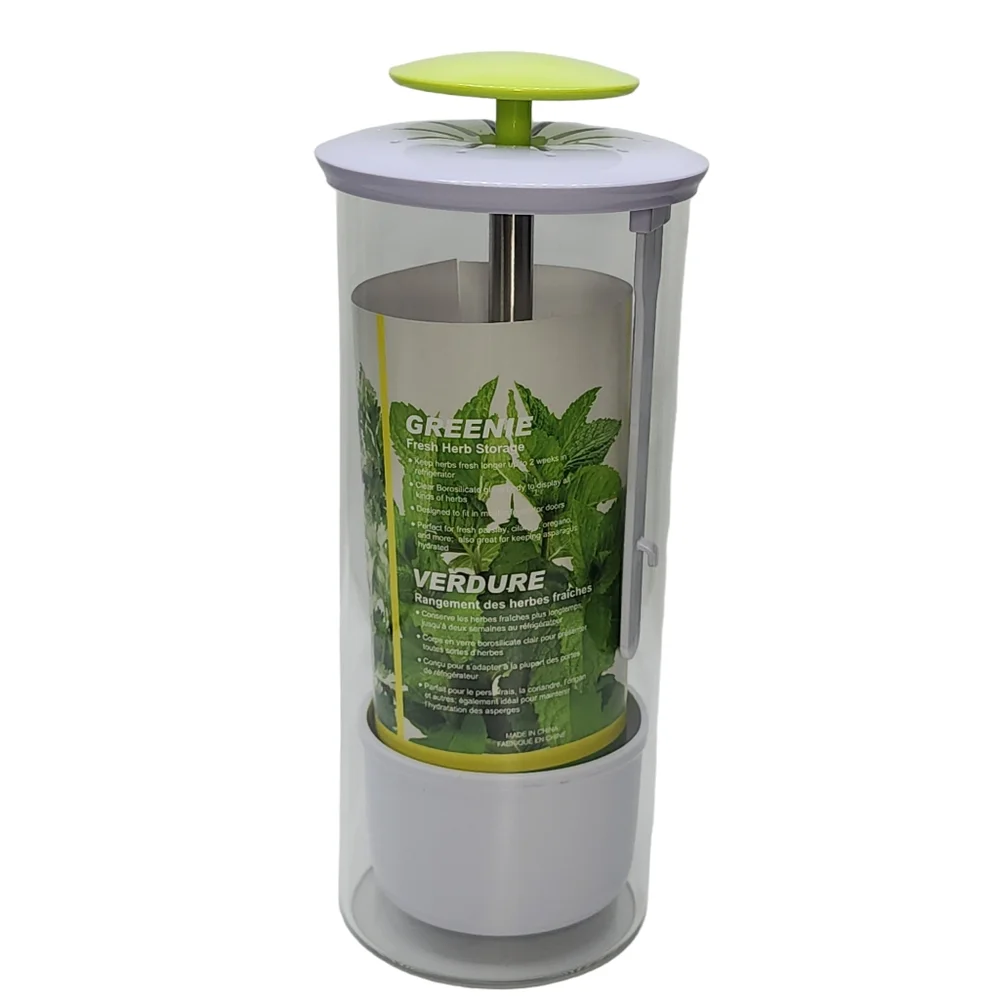 Cleae Borosilicate Glass Herb Keeper and Herb‎ Storage Container 12.2x4.7in